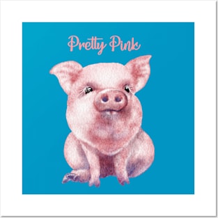 Pretty Pink Cute Piglet Posters and Art